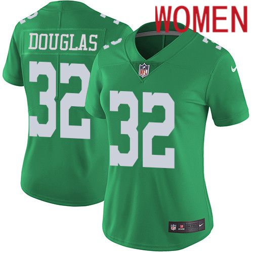 Women Philadelphia Eagles #32 Rasul Douglas Nike Green Vapor Limited Rush NFL Jersey->women nfl jersey->Women Jersey